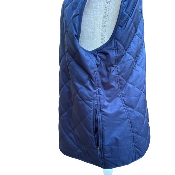 Nike Men’s Reversible Quilted Vest XL Navy Blue & White Fleece - Picture 4 of 11